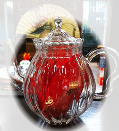 花茶セット（ガラスポットとカーネーションの花茶）